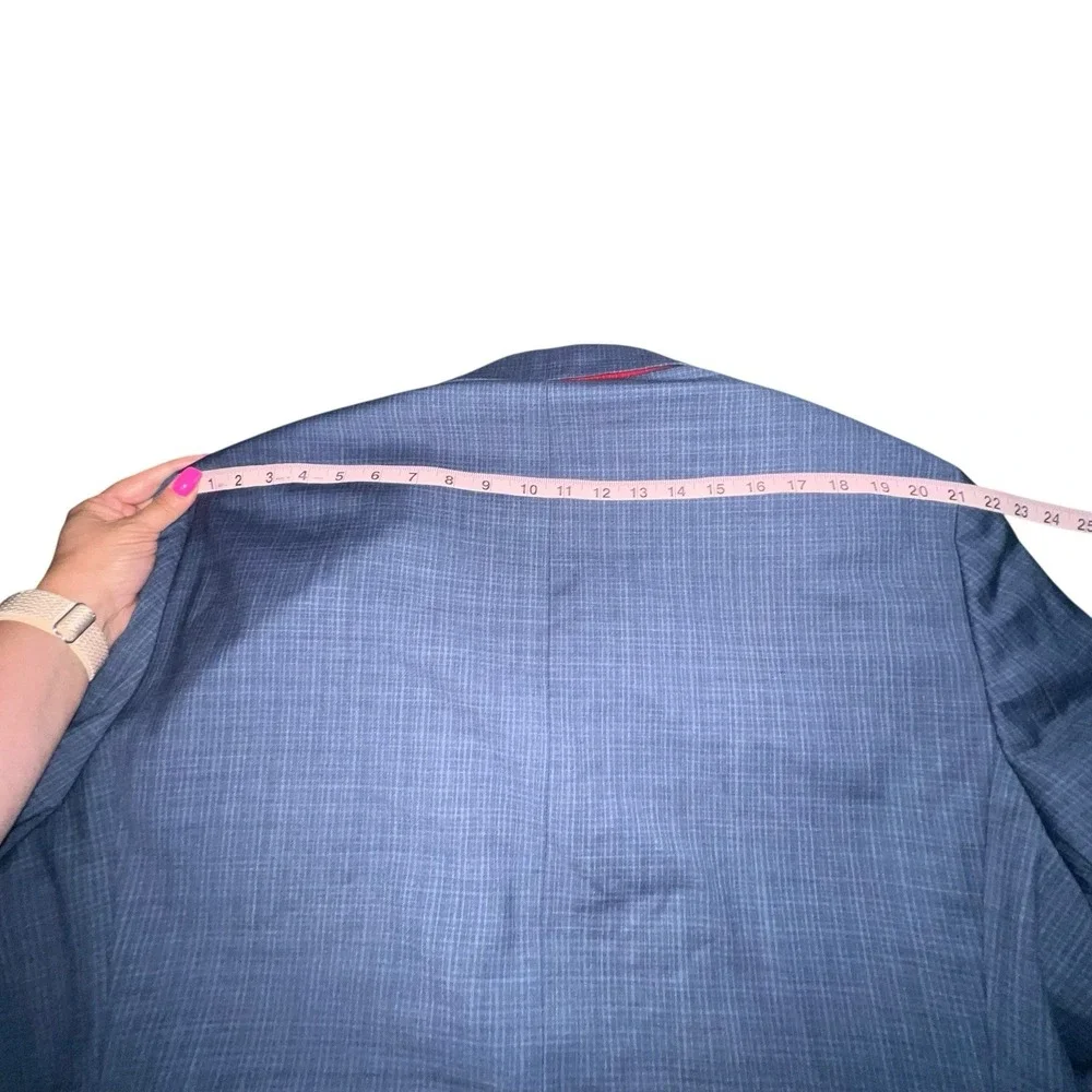 Tommy Hilfiger Men's Blue Glen Plaid Wool Blend Sports Jacket Blazer Size 50R‎